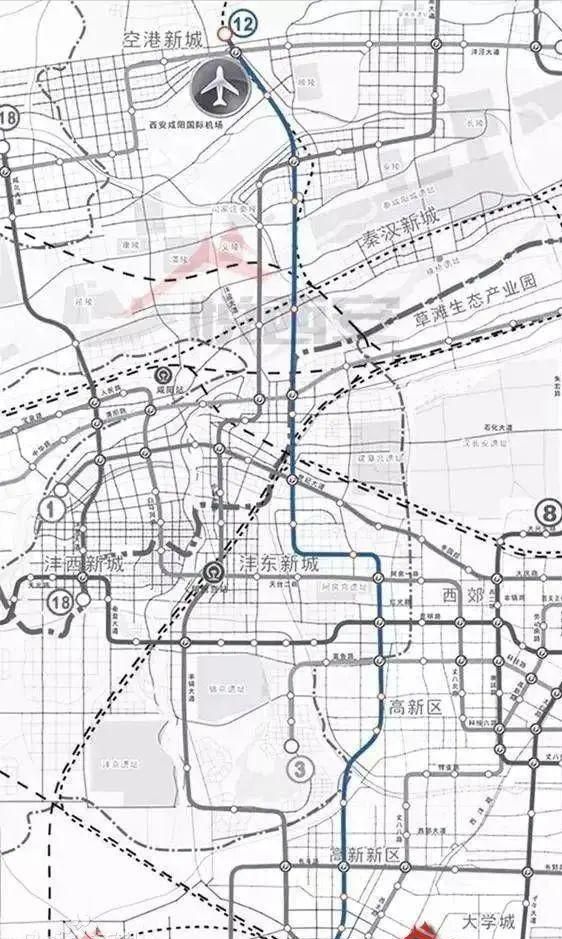 西安地铁12号线最新线路图揭晓